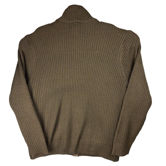 Robert Louis Jacket XL Maroon Ribbed Knit & Suede Style Preppy Full Zip Pockets - Picture 2 of 10